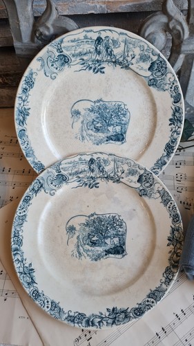 Anciennes assiettes plates - anciennes,