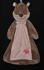 Peluche doudou range pyjama NOUKIE'S écureuil Léontine brun beige rose 48 cm 