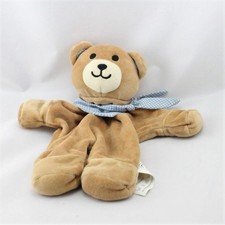 Doudou plat ours beige foulard