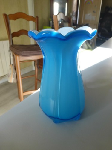 Superbe vase vintage bleu - superbe,