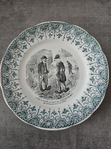 Assiette ancienne humoristique