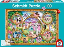 Spiele- Animal Club Puzzle 100 pièces pour Enfants Motif Licorne 56371 coloré