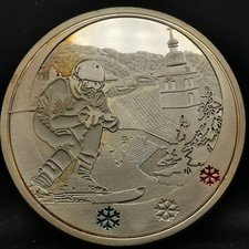 JETON TOURISTIQUE 40mm Argenté SKI MORZINE HAUTE SAVOIE / SOUVENIRS ET PATRIMOIN