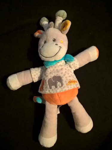 Doudou girafe blanc gris - doudou,