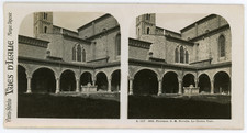 Stereo, Italie, Florence, S.M. Novella, le cloître vert Vintage stereo card - 