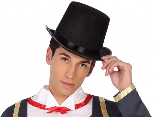 Chapeau noir haut forme - noir,