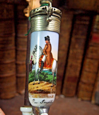 PIPE EN PORCELAINE avec NAPOLEON  A CHEVAL "a la bataille de Dresde " en 1813