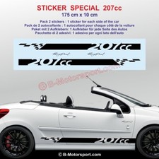 Autocollant pour 207 CC kit sticker bas de caisse racing bande latérale 2067