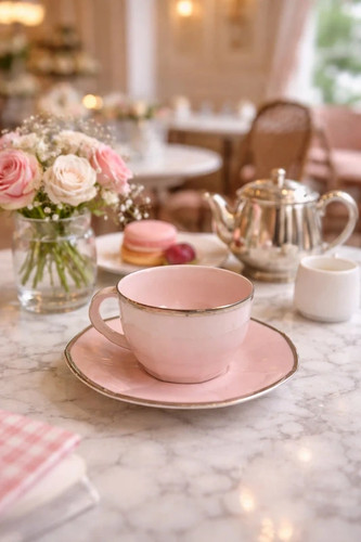 Tasse soucoupe vintage - et, en