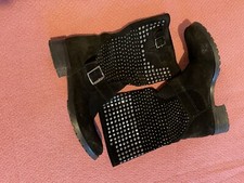 Sans marque - Bottes cloutées noires, cuir véritable, pointure 36