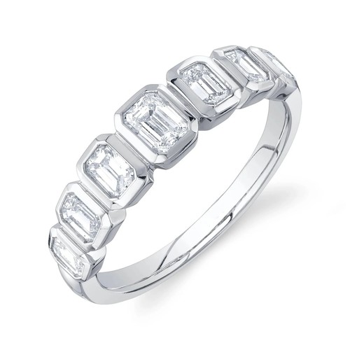 14k blanc émeraude coupe - Émeraude,