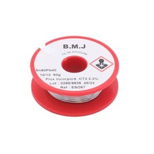 bobine de soudure  50gr BMJ ES057  1mm Etain 60% Pb 40% flux CT2 2.2%