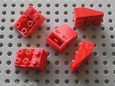 5 x LEGO red Slope Brick 33 3