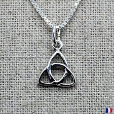 Pendentif Triquetra celtique argent 925 avec chaîne 40–50 cm bijou spirituel
