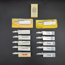 Lot de 13 recharges d'injecteur de lame de rasoir chromé vintage, Schick, Thr...