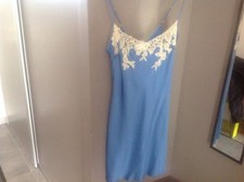 Nuisette soie bleue "MARJOLAINE" t.40