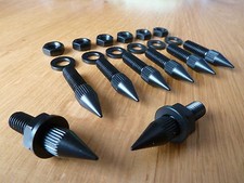 Noir M6 Sol Pointes pour Haut parleurs Stands & Caissons de grave (X8) Convient