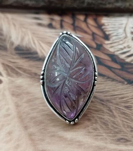 Bague fait main améthyste - bague,