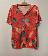 Blouse orange à fleurs
