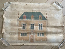Très beau Dessin d'architecture - Maison Bourgeoise - encadrement - XIXe