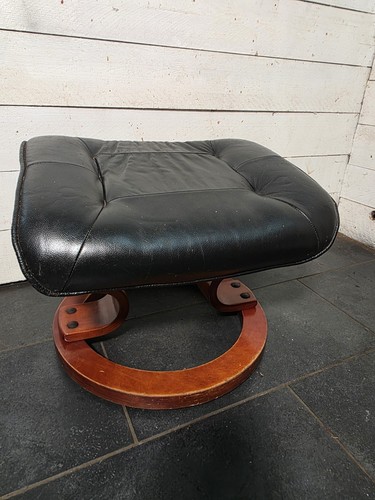 Repose pieds pouf en cuir - repose-pieds,