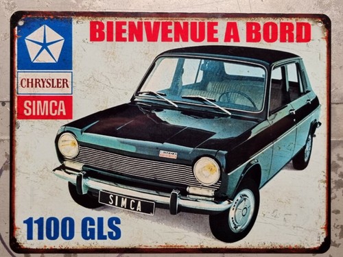 Plaque métal vintage simca - plaque,