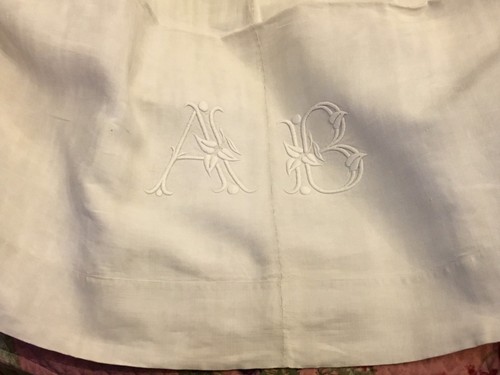 Drap ancien lin linge blanc - linge,