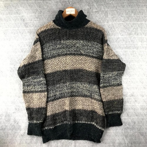 Vintage pull homme gris bleu - vintage,