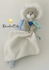 4362?Doudou Lion DOUDOU ET COMPAGNIE  Bleu Blanc Mouchoir Artik Cool