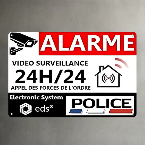 Plaque métal surveillance - plaque,