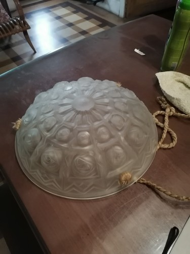 Vasque lustre verre presse - verre,