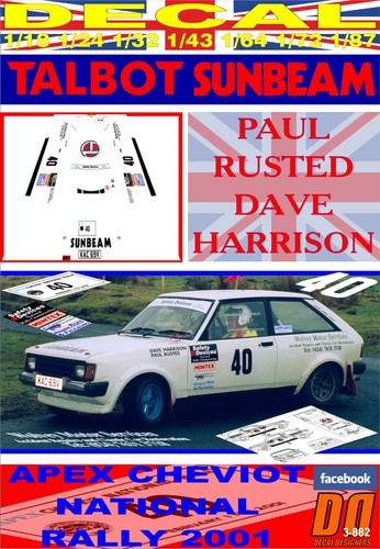 Decal talbot sunbeam - talbot, gp2
