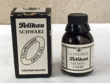 FLACON ENCRE NOIRE Pélikan -TAMPON ENCREUR - PUBLICITE - INK - ANCIEN - VINTAGE