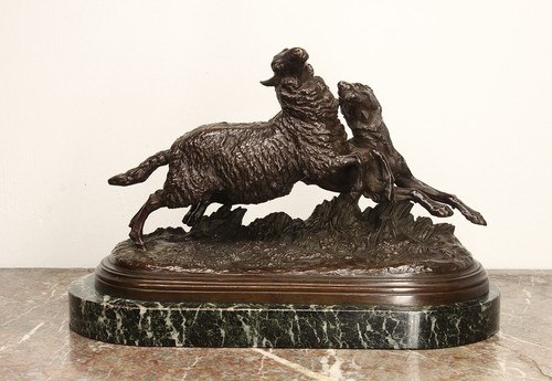 Bronze animalier chien - chien, et
