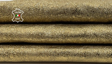 Cuir De Mouton Épais En Cuir Métallique Doré Lavé Froissé 6 Pi2 1,1 Mm C6445