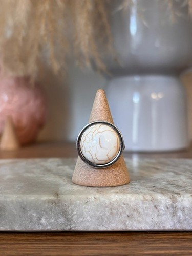 Bague ajustable howlite - bague,