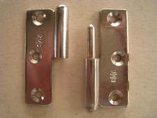 Ancienne Paumelle de meuble acier nickelé 50 x 40 droite