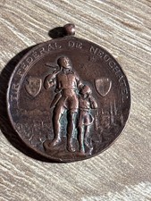 Rare médaille tir fédéral de Neuchatel, cuivre, 1898.
