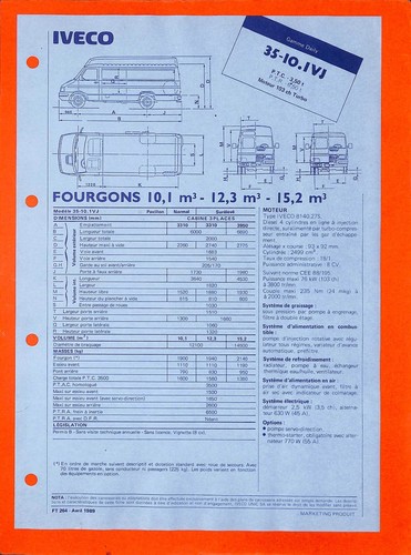 Iveco fiche technique - fiche, /