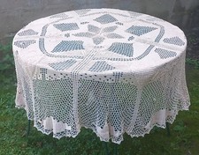 NAPPE RONDE  ECRU ANCIENNE