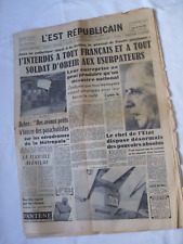 JOURNAL L'EST REPUBLICAIN du 24 Avril 1961 - Appel du Général de Gaulle
