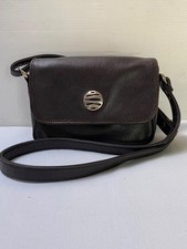 Petit sac besace cuir marron foncé TORAMA genuine leather bag