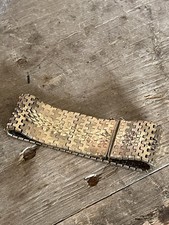 Beau Bracelet Ruban Manchette  Plaqué Or Ancien Vintage Antique Gold Plated