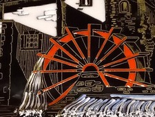 Plat à cake émaux de LONGWY grand feu L'ECLUSE MADE IN FRANCE  décoré main  