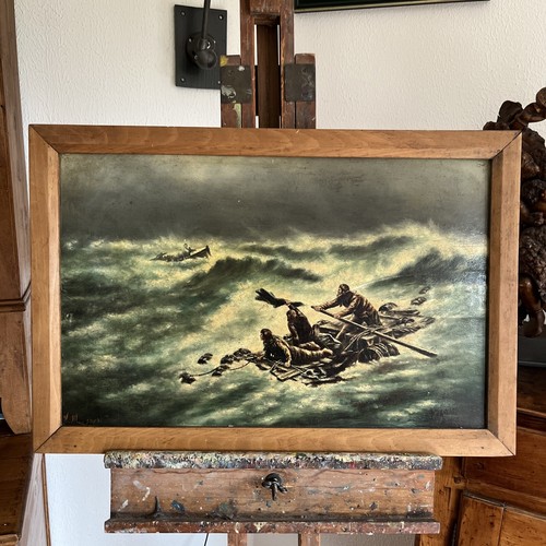 Tableau n277 huile sur carton - huile,