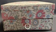 Boîte à couture contreplaqué recouvert tissu années 80