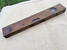 Ancienn Niveau à Bulle en Bois Laiton outil ancien  40 cms objet de metier