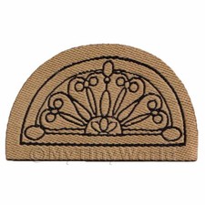 Maison de Poupées Miniature 60mm Demi Lune Orné Welcome (Bienvenue) Tapis