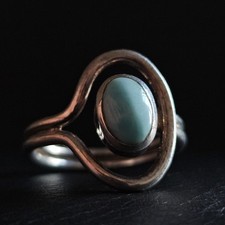 Bague larimar montée sur