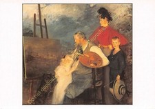 CP ART TABLEAU JACQUES EMILE BLANCHE le peintre Thaulow et sa famille